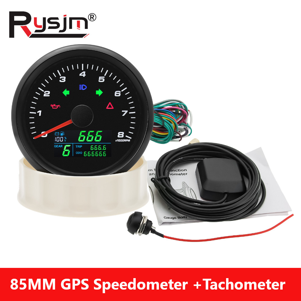 Motorcycle Gear Levels - 85mm Multifunctional Gaug GPS Speedometer Tachometer