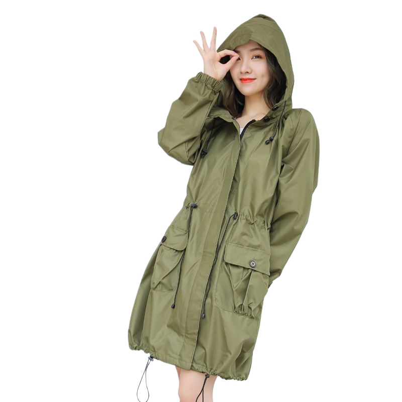 Gearx Motorcycle Jacket - Lightweight Waterproof Raincoat Women Long Hooded