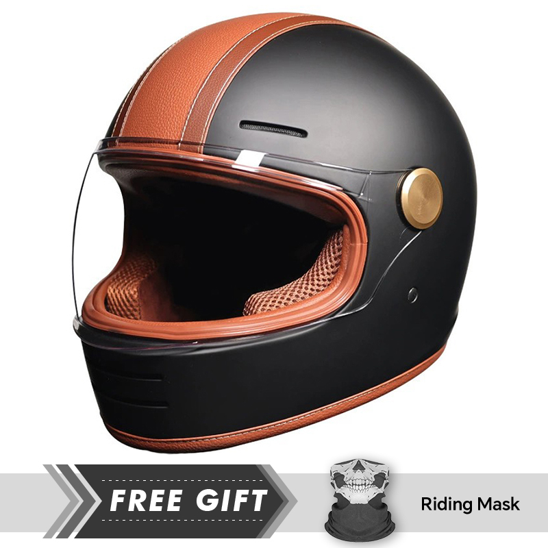 DOT Approved Retro Leather Ful - Motorcycle Gear In Store recension och pris