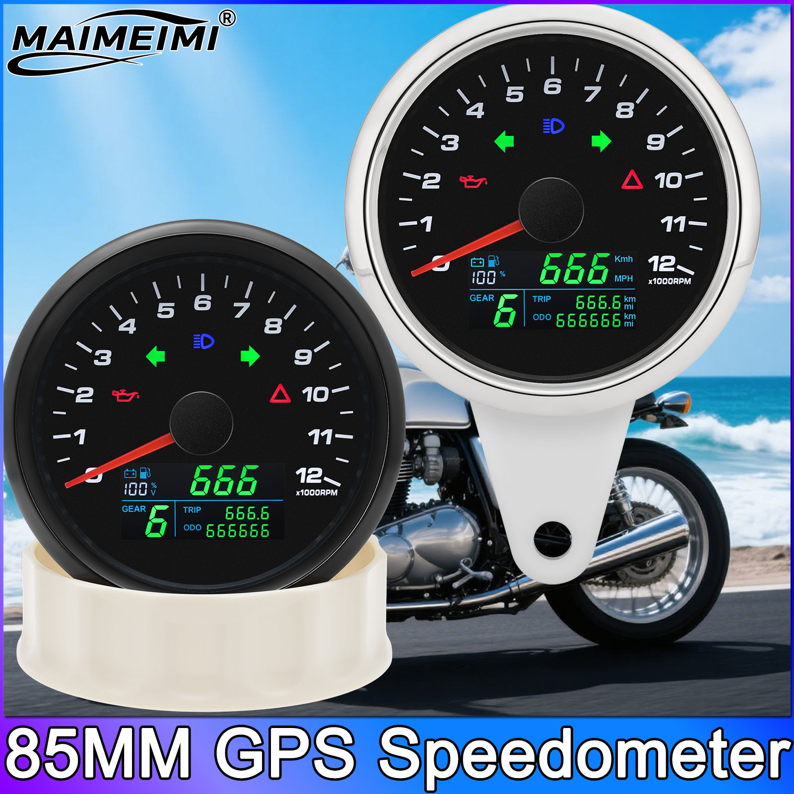 6 in 1  0-12000RPM Tachometer  - Motorcycle Gear Levels recension och pris