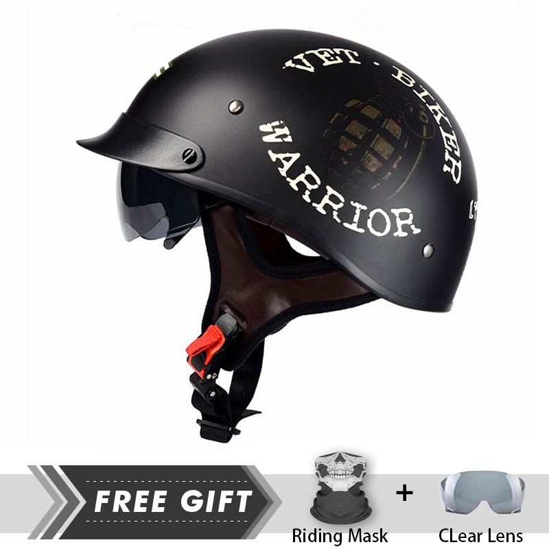 Men Women Half Face Helmet ABS - Motorcycle Gear In Store recension och pris