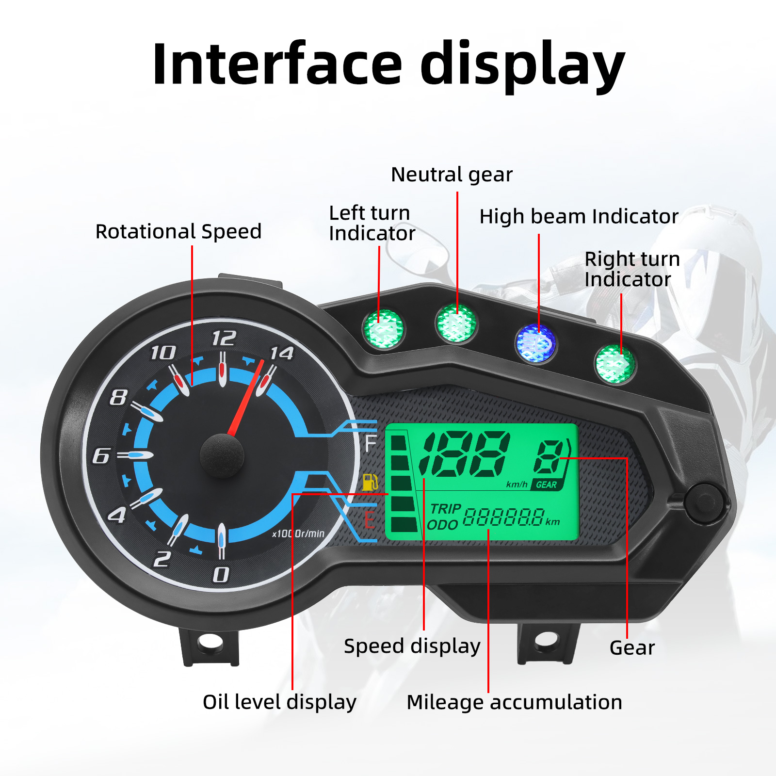 Newest Motorcycle Instrument R - Motorcycle Gear Levels recension och pris