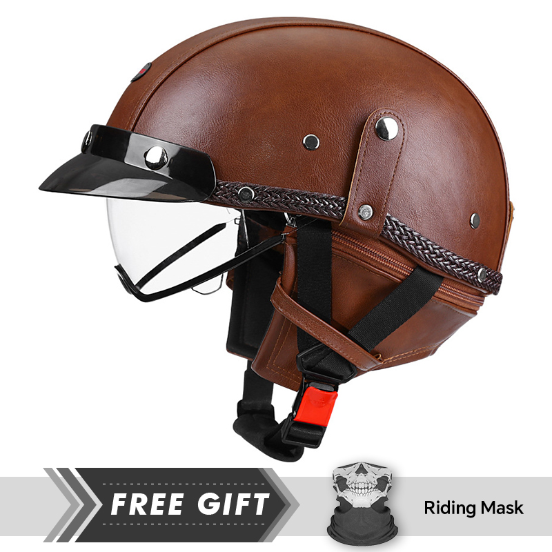 Adult Retro Half Face Helmet D - Motorcycle Gear In Store recension och pris